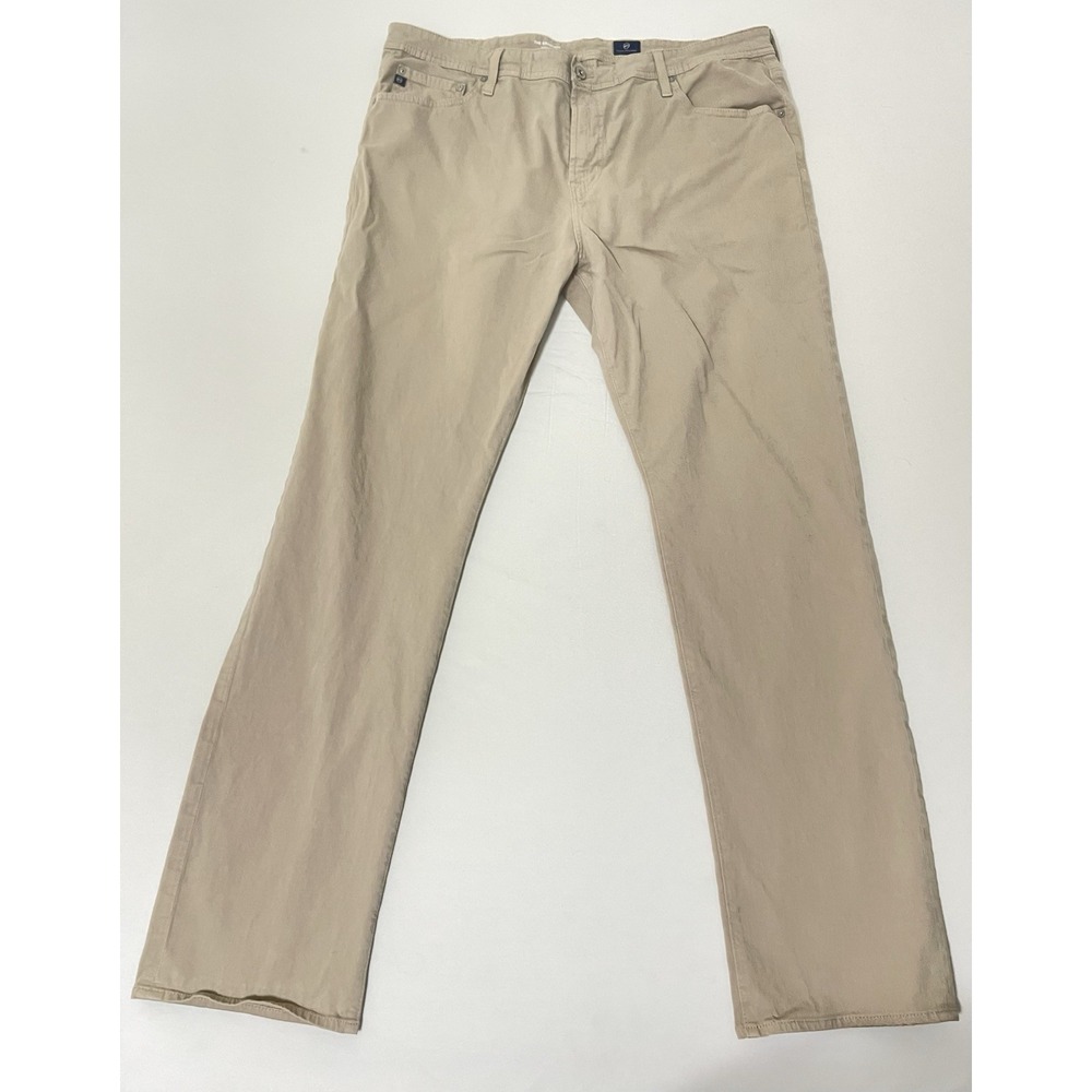 AG Adriano‎ Goldschmied The Graduate Jeans Mens 40X34 Khaki Tailored Leg Cotton